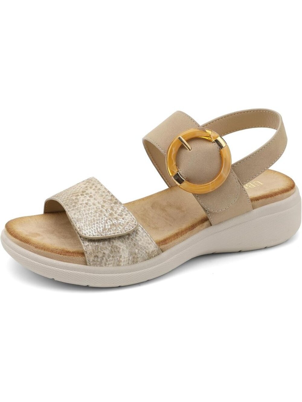 Women's Khaki Summer Comfortable Open Toe Comfy Casual Wedge Walking Sandals